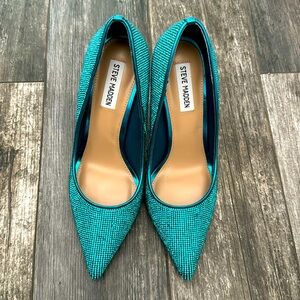 Turquoise sparkle heels